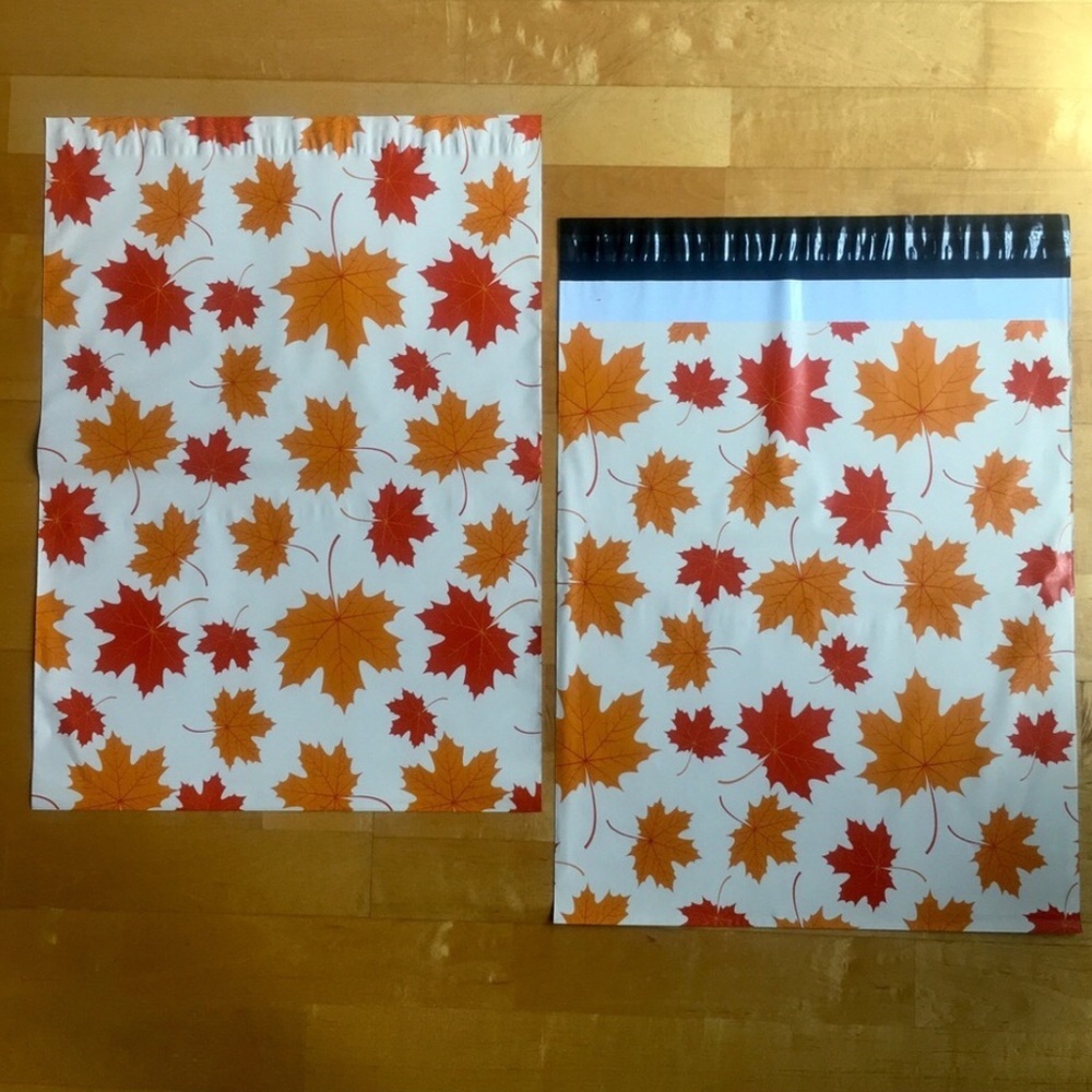 10 Count - Variety Bundle of 14.5x19 Polymailers (MAPLE LEAVES + FALL LEAVES) - Picture 2 of 9
